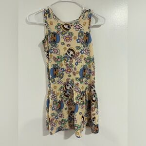 L.O.L. Surprise! Floral Cartoon Print Dress - Cream and Blue
